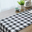 DIY Black and White Plaid Table Runner Simple Cotton Linen Stripes Table Ru