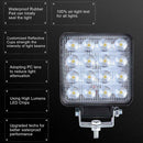 160W Square Offroad LED Work Light Bar Driving Fog Lamp for Car Boat Tractor