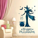Bar Bat Witch Paste Wall Stickers Halloween Decor Festival DIY Self Adhesive PVC