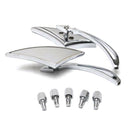 2x Chrome Custom Rearview Side Mirrors For Motorcycle