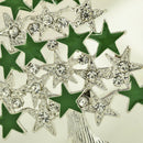 Fashion Cute Christmas Tree Stars Clear Crystal Brooches Pins Holiday Party