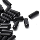 100PCs Black Rubber End Tips 15x6mm (0.6 inch x 0.24inch)
