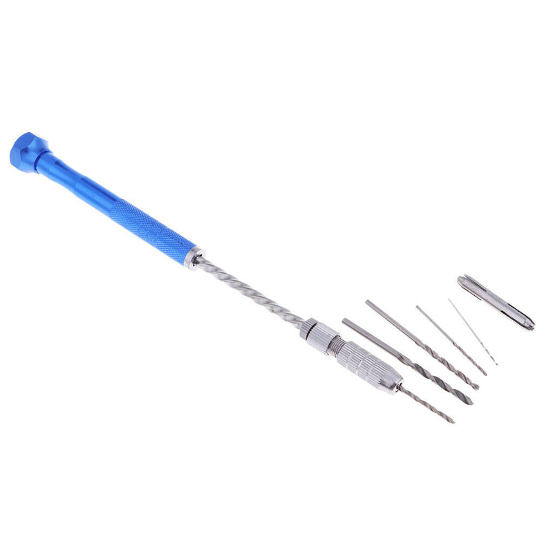 Portable Spiral Hand Manual Push Drill Chuck Twist Pin Vise Bit Jewelry Tool