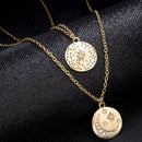 Crystal Moon Star Pendant Multilayer Women Choker Necklace Bohemian Jewelry
