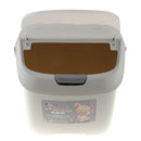 Kitchen Food Storage Container Beans Rice Box with Measuring Cup Lid Gray