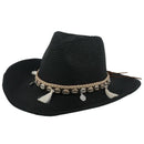 Shell Tassels Cowgirl Summer Hat Straw Hat For Women Men Western Cowboy Hat