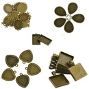 10pcs Retro Fit Cameo Cabochon Base Setting Charms Pendants 18 x 25mm