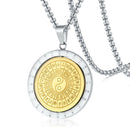 Stainless Steel Feng Shui Necklace With Chain Tai Chi Yin Yang Split Pendant