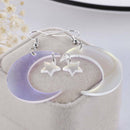 Clear Holographic Crescent Moon Earrings Iridescent Lightweight Jewelry A Pair