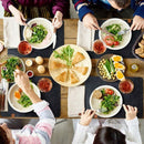 Felt Placemat 6 Piece Set Black-Table Mat Can Be Wiped 45X32 Cm-Washable Pl F9Q6