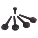 Set Ebony Wood 4/4 Violin Parts Chinrest & Endpin Tuners+Tailpiece+Pegs