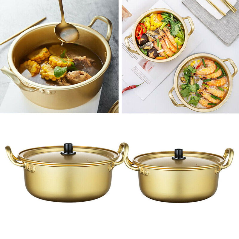 2Pcs Korea Aluminum Instant Noodle Pot Hot Pot Fast Cooling Boiler Round