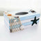 Wood Tissue Box Cover Shell Fishnet Beach Pumping Tray Tissue Holders (Star Z5K6