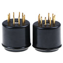 2x Goldplated 9pin bakelite tube socket testing saver for12AX7 ECC83 56706DJ FT