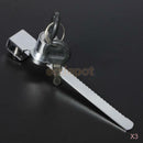 3Pcs Keyed Alike Display Case Showcase Lock Sliding Glass Cabinet Push Door Lock
