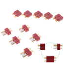 10 pcs/5 pair T Plug Jack Tamiya Connectors Male + Female Deans Connector T JR