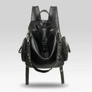 Women Backpack Purse 3 ways PU Washed Leather Rivet Studded Ladies Rucksack