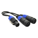2pcs PA Splitter Male to Dual Female Speakers Cable Cord Amplifier Black