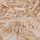 100 Natural Wooden Mini Craft Pegs Cloth Pin Photo Hanging Spring Clips 25mm