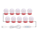 5V USB LED Makeup Mirror Light Hollywood Vanity Light 10 Bulbs Kit (Pink)