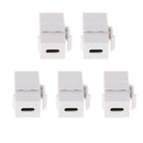 5Pieces Wall Plate Keystone Jack USB C Type C Female/Female, Coupler Type, White