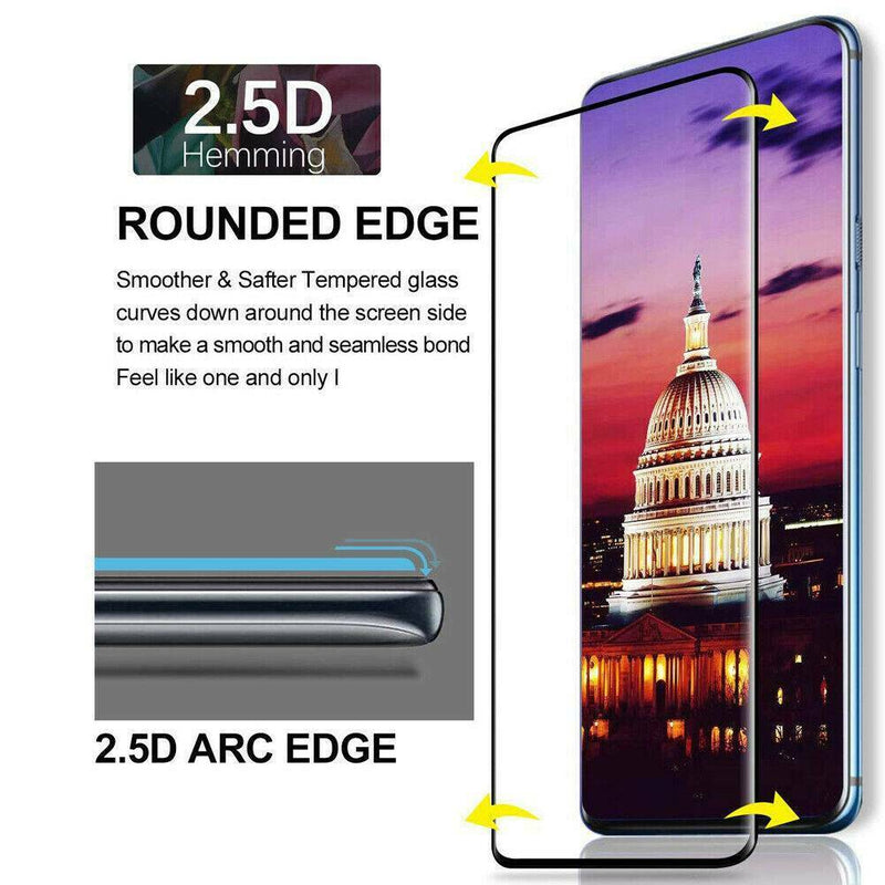 For OnePlus 7T Full Cover 9D Curved Tempered Glass 9H Screen Protector Black