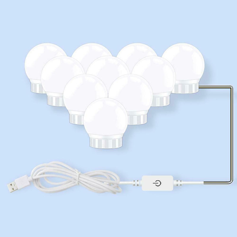 LED Mirror Makeup Light Bulb Dimmable Table Cosmetic Wall Lamp (10 Strings) SN9F