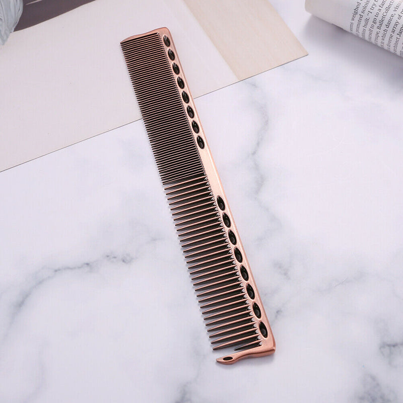 Aluminum Anti-static Hairdressing Combs Hair Cutting Hair Brush (Bronze) A