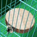 1X Round Wood Parrot Bird Cage Perches Stand Platform Pet Hanging-BiteToy