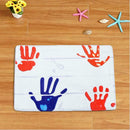 Handprint Flannel Non Slip Carpet Door Floor Mat Kitchen Bathroom Rug