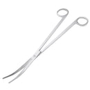 Set of 2, Stainless Steel Curved Forceps 27cm Tweezer & 25cm Scissor Aquarium