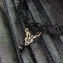 Gothic Anklet Chain Black Lace Woven Flowers Water Drop Pendant Anklet JewelryOZ