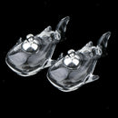 2pcs Mini Clear Shark Glass Vial Pendant