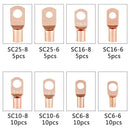 60Pcs Car Auto Copper Ring Terminal Wire Crimp Connector Bare Cable TerminaS Hn