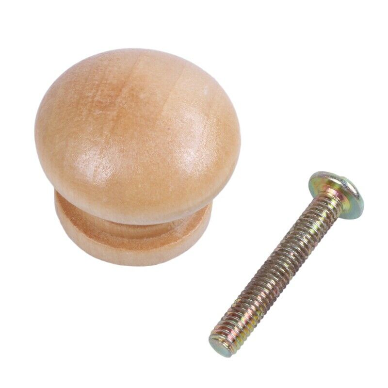 Furniture Drawer Door Cabinet Closet Wood Round Knob Pull Handle 50pcs H3O5