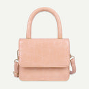 Women Leather Mini Shoulder Handbags Flap Messenger Crossbody Bags (Pink) A