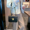 Women Leather Crossbody Bags Small Shoulder Messenger Chain Handbag (Black)
