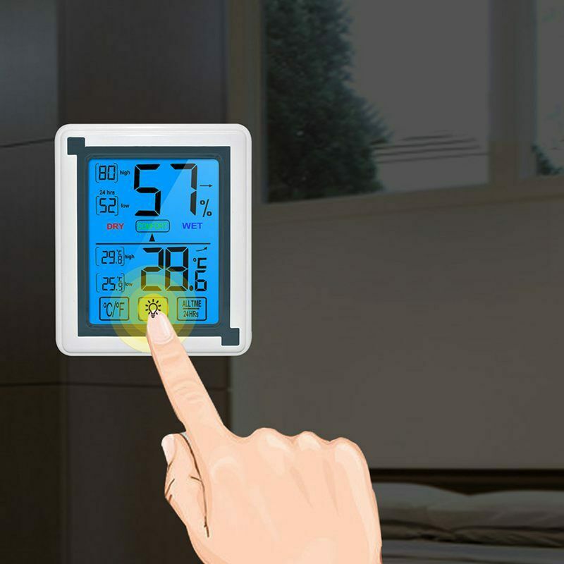 Digital Hygrometer Indoor Thermometer Humidity Gauge With Jumbo Touchscreen Q9G8