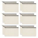 12 Pack Canvas Zipper Bags, Blank DIY Craft Pouches for Travel Cosmetic Mak H3A1