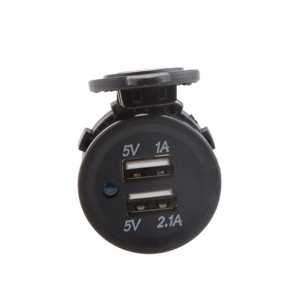 1X Waterproof Dual USB Car Power Adapter Charger Plug Socket Outlet Motorcycle