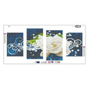 White Rose 5D DIY Full Drill Diamond Painting 4-pictures Combination Kits