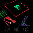 RGB Colorful LED Lighting USB Wired Keyboard Mat Gaming Mouse Pad for PC Laptop