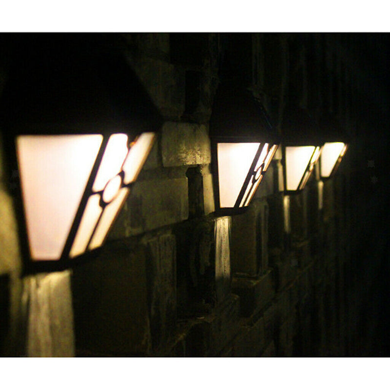 4 Pcs Warm White LED Solar Lights for House Outdoor Landscape Garden Fence Lamp