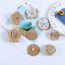 24PCS Burlap Flowers For Crafts 12 Styles Natural Handmade Rustic Rose Flow