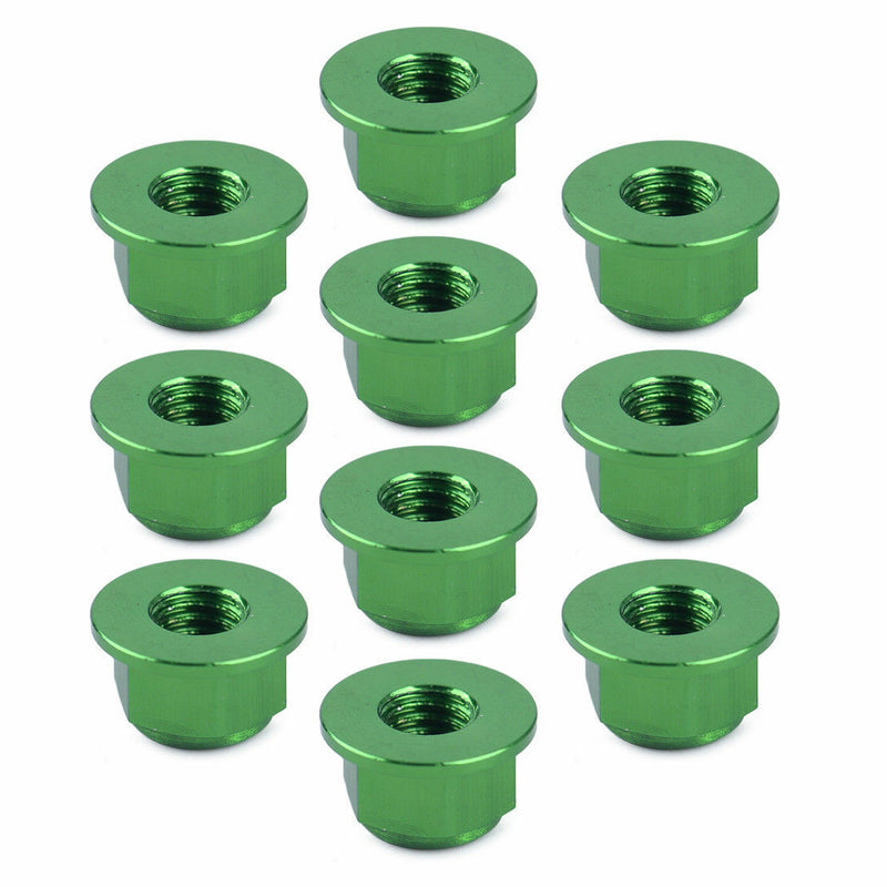 10 GREEN M4 4mm Alloy Threaded Wheel Rim Lock Nuts fit for 1/10 RC Car EP Nitro