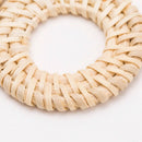 Rattan Earrings for Women Handmade Straw Wicker Braid Geometric Statement D