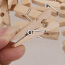 100x 35mm Mini Natural Wooden Clothes Photo Paper Peg Clothespin Craft Clips