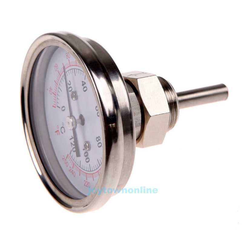 1/2" Stainless Steel Thermometer for Moonshine Still Condenser Brew Pot Oven