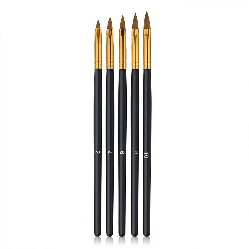 5pcs Nail Art UV Gel Brushes Kits Painting Drawing Carving Manicure Pens A
