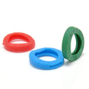Newly 8X Bright Colors Hollow Silicone Key Cap Covers Topper Keyring Key Rings